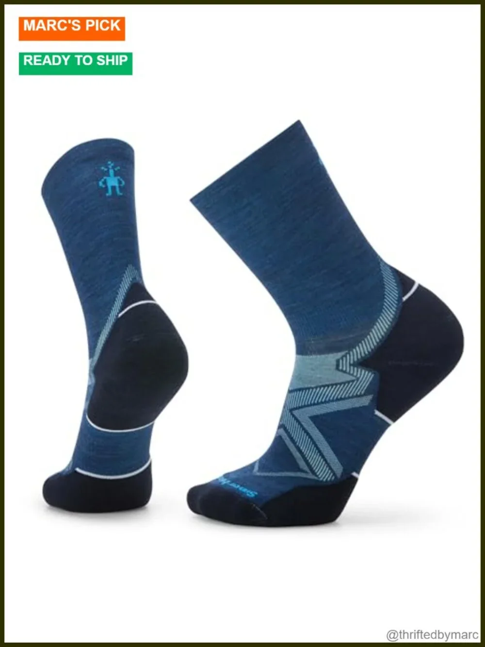 Merino Wool Running Socks - Crew Length - Men's Athletic